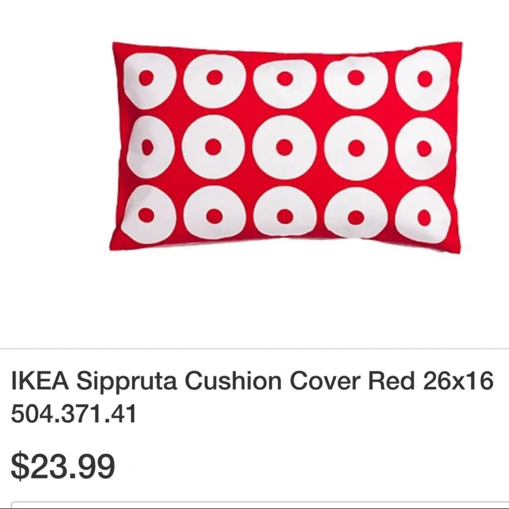 IKEA Sippruta Cushion Cover Red 26x16